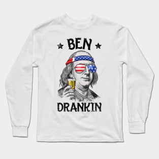 Ben Drankin 4th of July T-Shirt Benjamin Franklin Gifts Long Sleeve T-Shirt